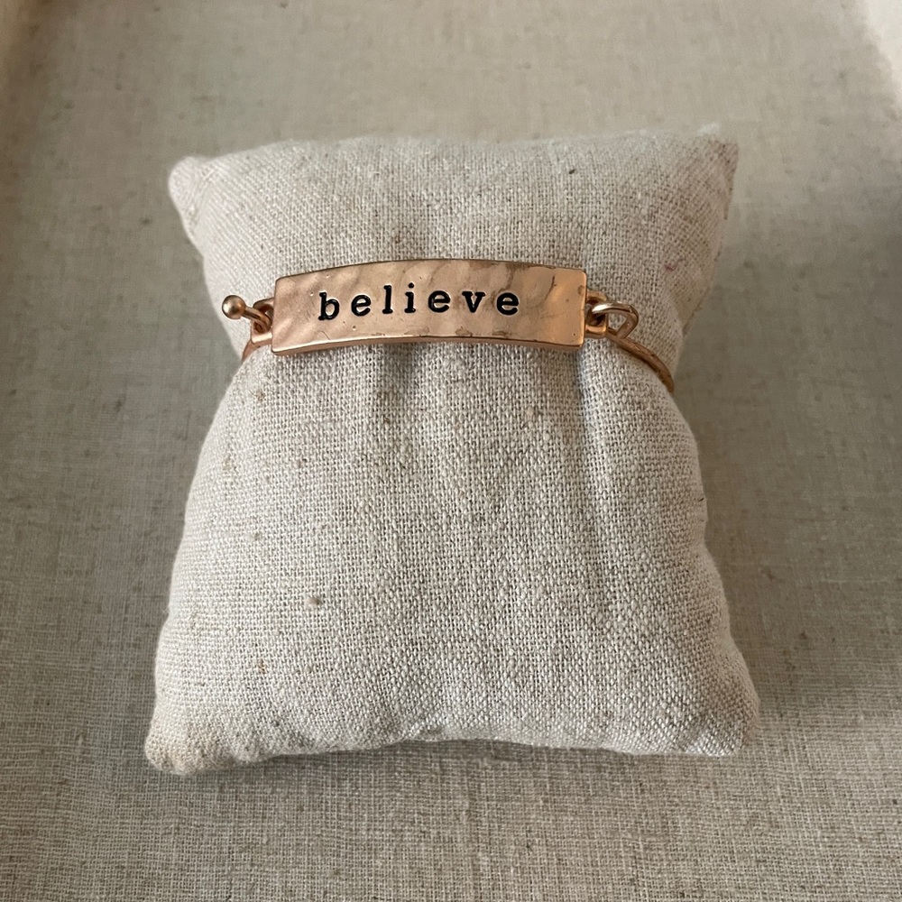 Easter Pretty!!! Believe rose gold tone bracelet
